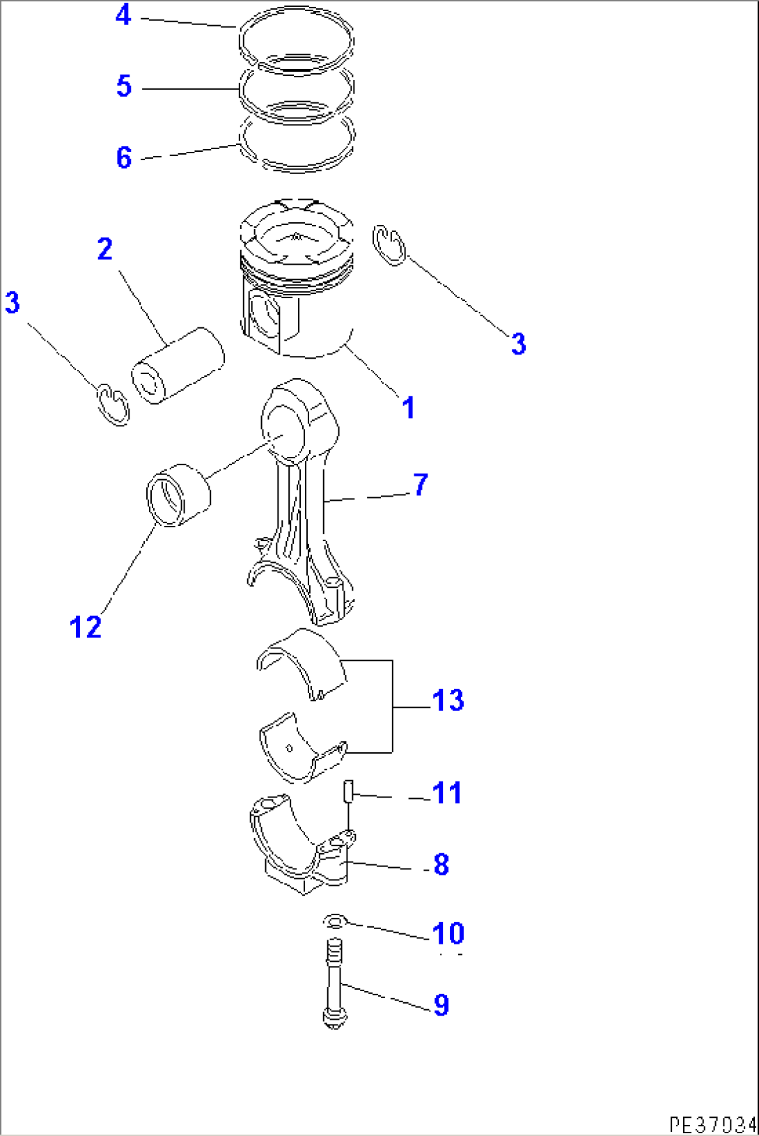 PISTON AND CONNECTING ROD