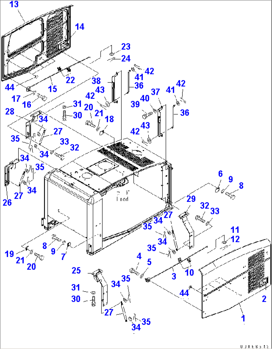 HOOD (DOOR¤ SPRING AND PLATE) (FOR FULL FENDER)