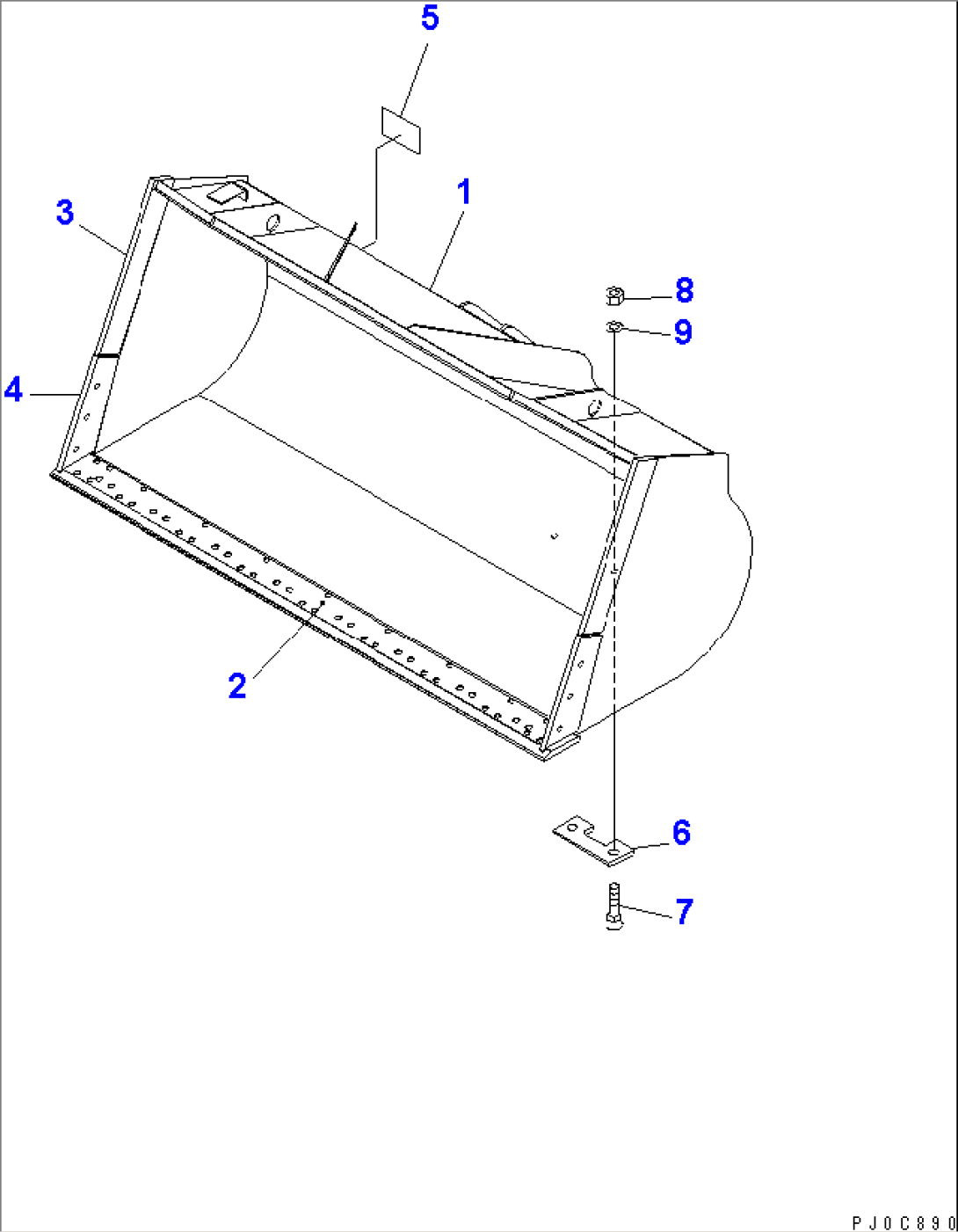 BUCKET 4.6M3 (WITH B.O.C.¤ 4.8M3) (FOR LIGHT MATERIAL)