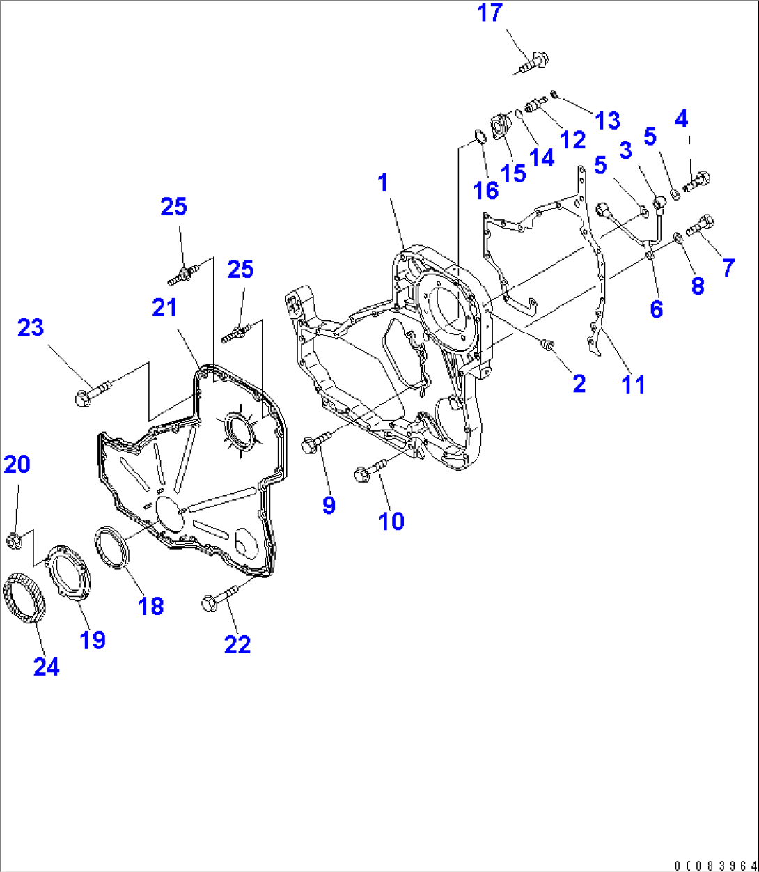 FRONT GEAR COVER AND HOUSING
