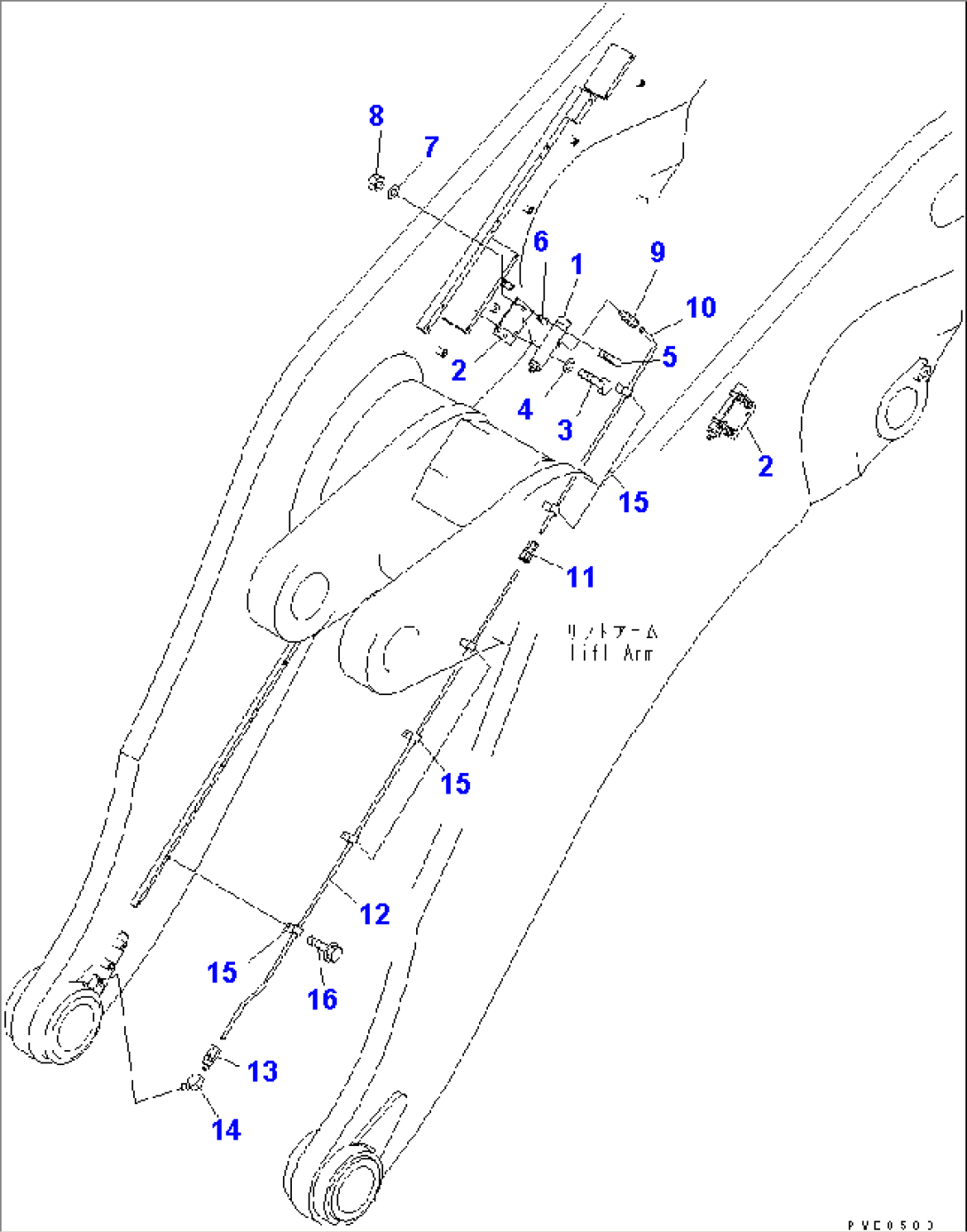 LIFT ARM AND BELLCRANK (AUTO GREASE) (FOR BUCKET PIN R.H.) (HIGH LIFT)(#60001-60001)