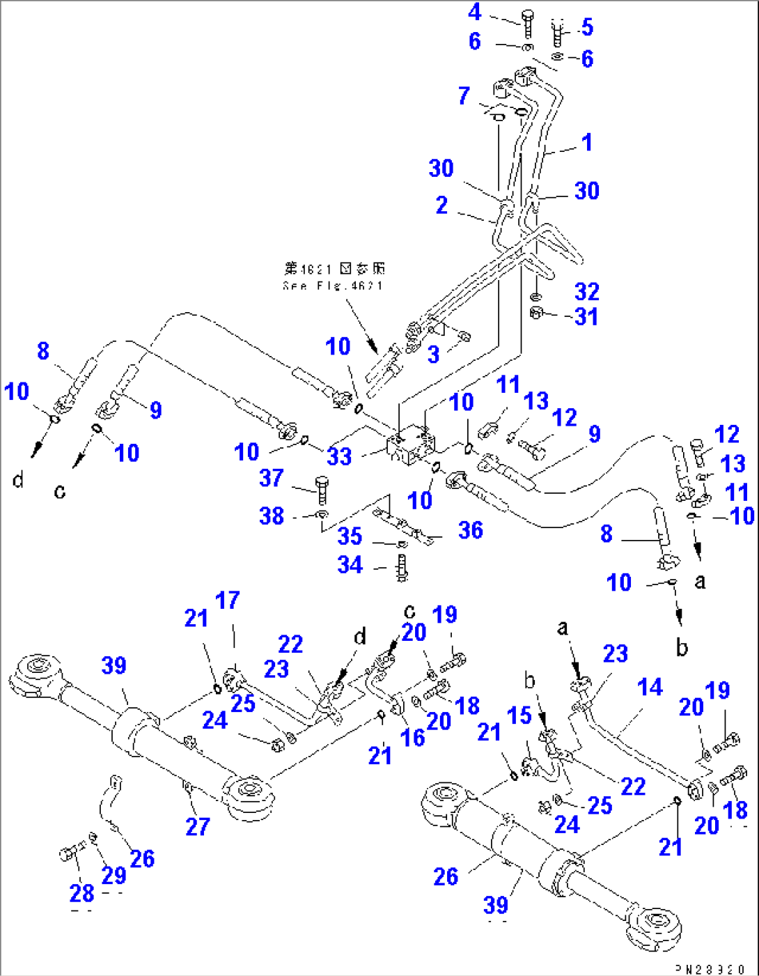 STEERING PIPING (2/4) (DEMAND VALVE TO STEERING CYLINDER)