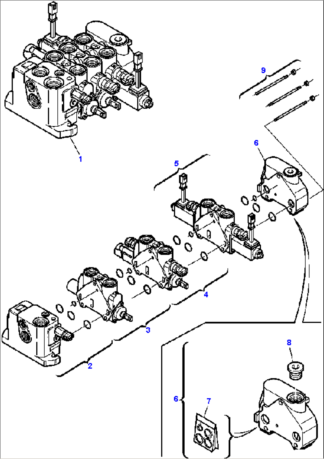 FIG. H6260-02A0 SHOVEL CONTROL VALVE - FOR BUCKET 4 IN 1