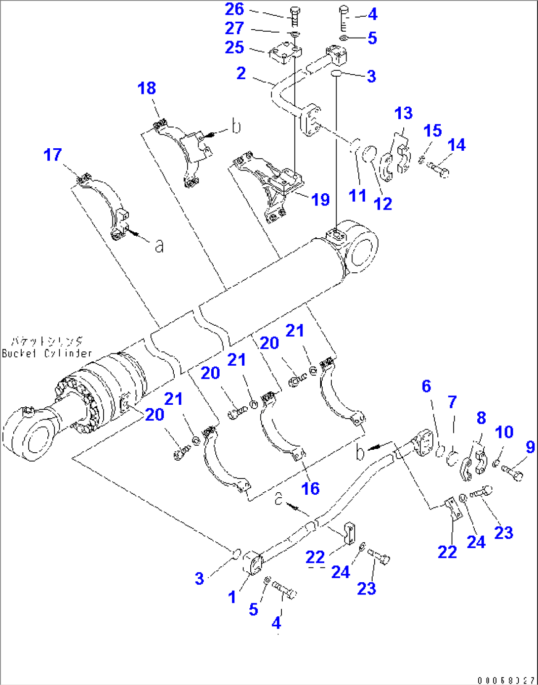 BUCKET CYLINDER (2/2) (FOR BACKHOE) (FOR 3.4M AND 4.5M ARM)(#30015-)