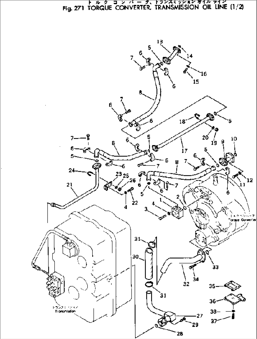 TORQUE CONVERTER¤ TRANSMISSION OIL LINE (1/2)