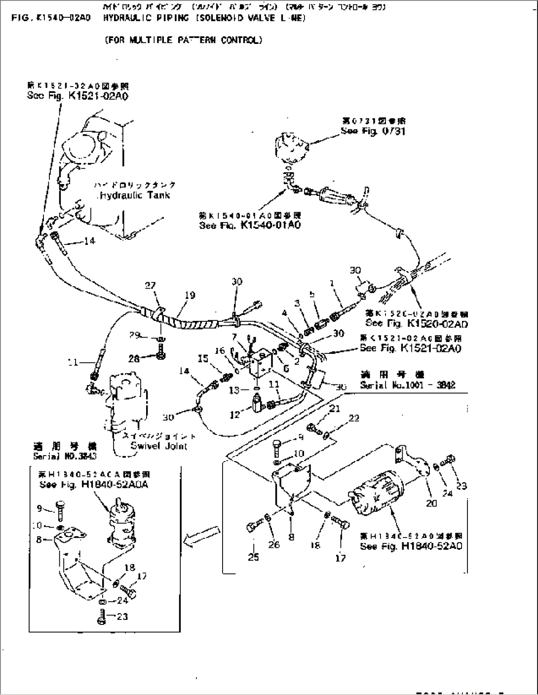 HYDRAULIC PIPING (SOLENOID VALVE LINE) (FOR MULTIPLE PATTERN CONTROL)