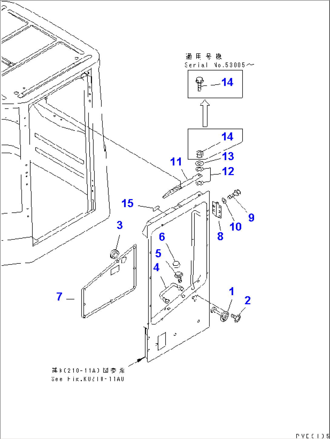 ROPS CAB (DOOR MOUNTING PARTS L.H.)