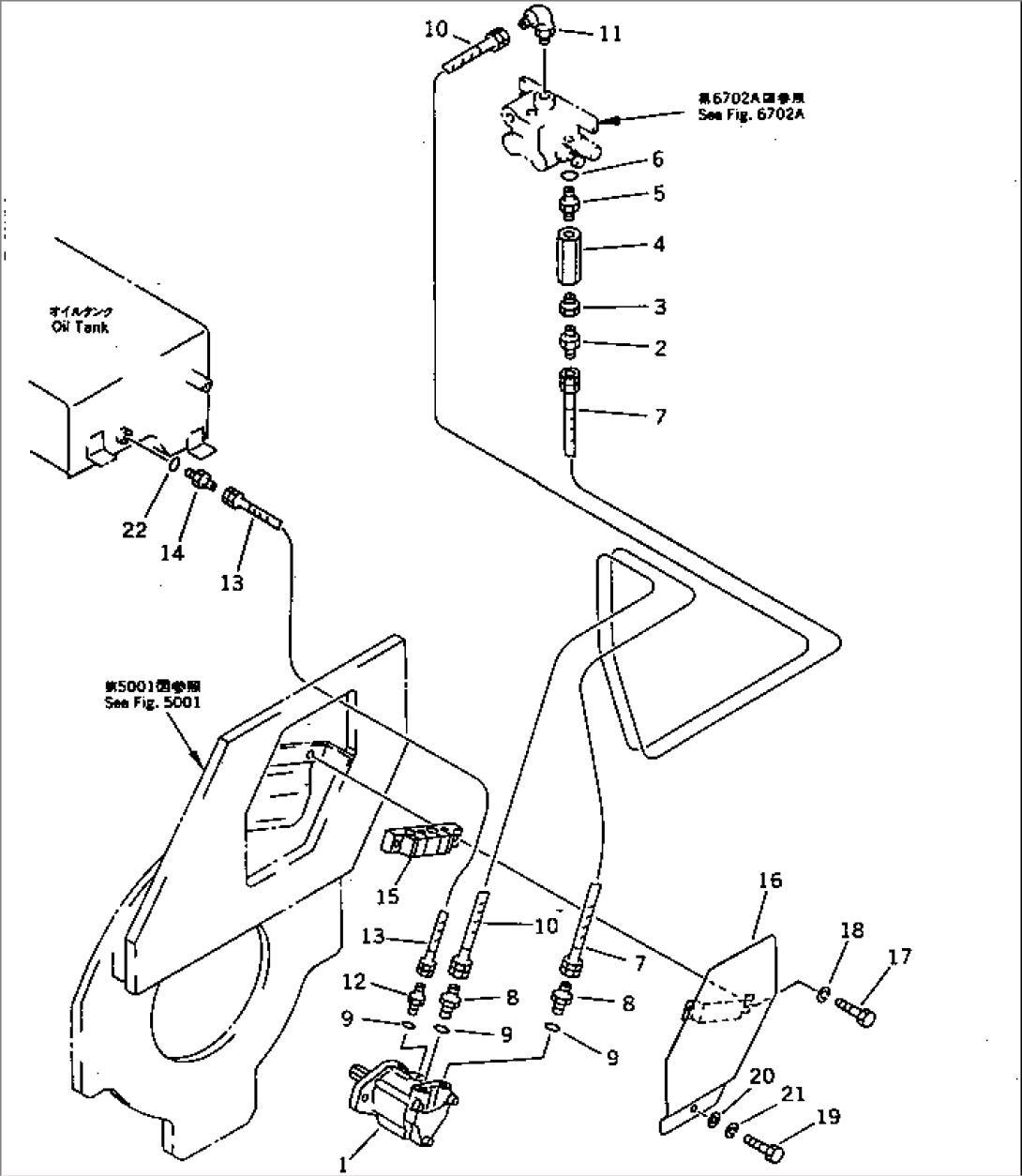 HYDRAULIC PIPING (VIBRATION MOTOR LINE) (1/2)(#2101-)
