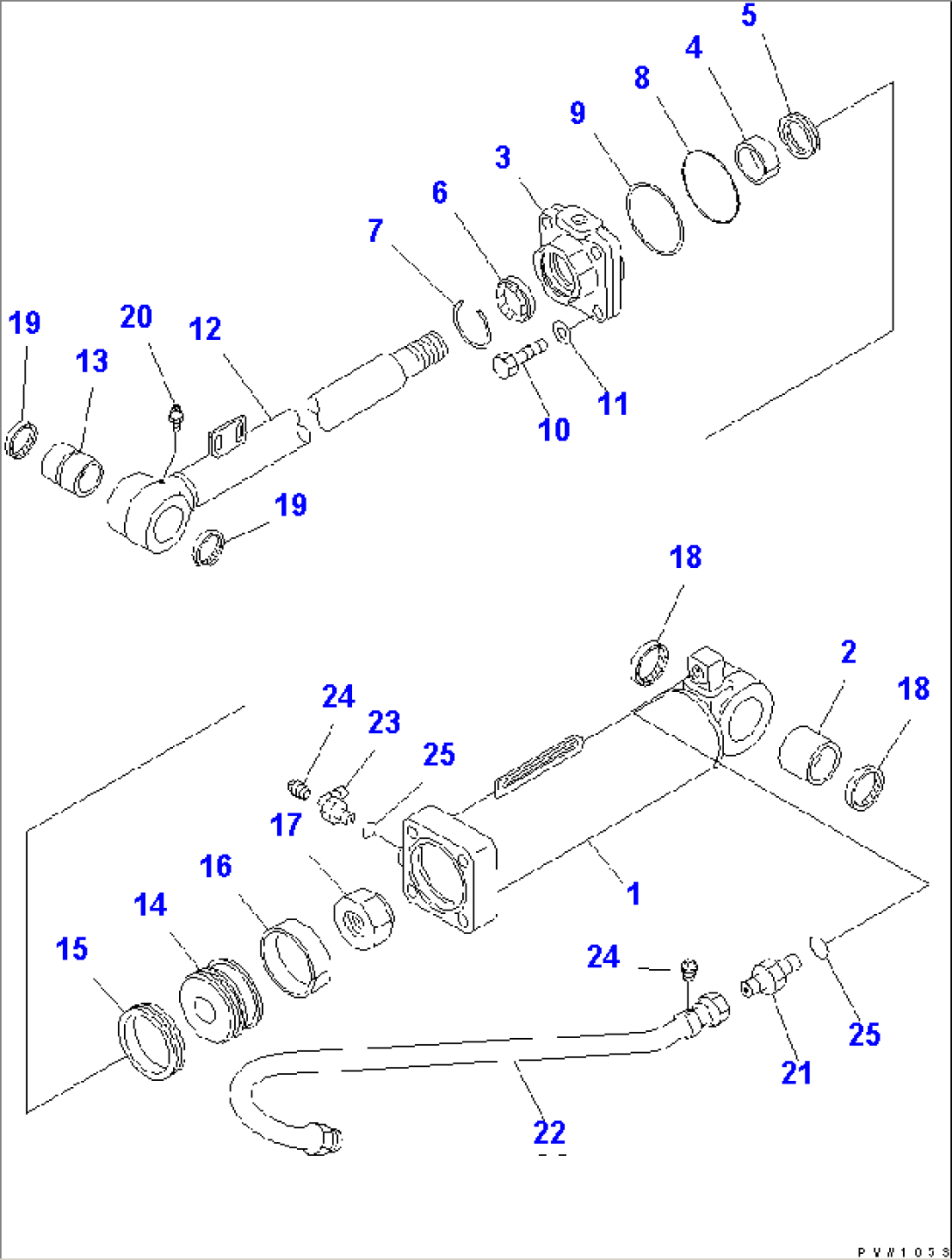 DUMP CYLINDER (FOR HIGH LIFT ARM) (LARGE TYPE)(#64001-)