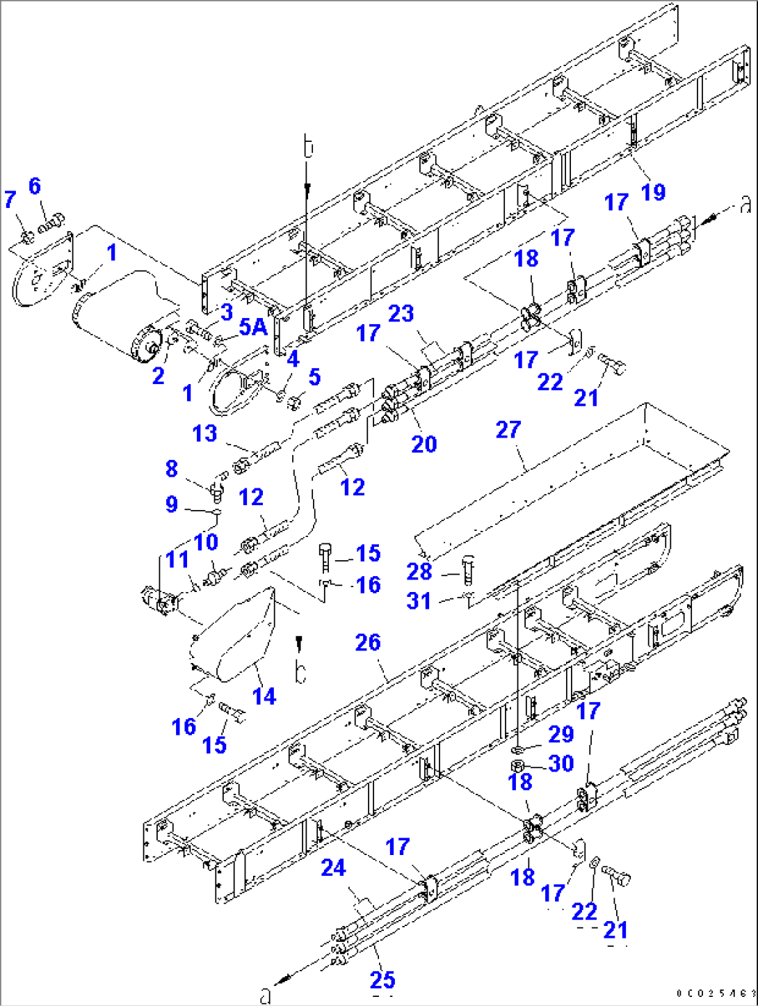 2ND CONVEYOR (INNER PARTS) (1/10) (600MM WIDTH) (WITH EMERGENCY SWITCH)(#1252-)