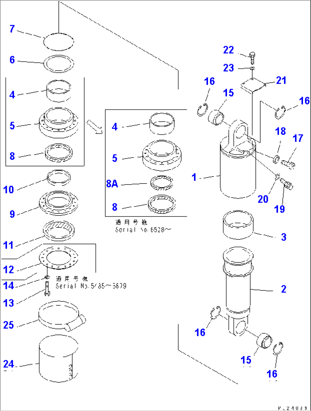 REAR SUSPENSION (FOR ROD DOWN TYPE) (WITHOUT AUTO-SUSPENSION)(#5485-)
