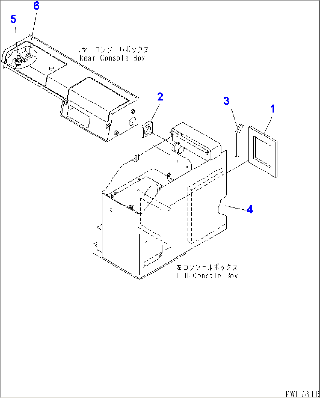 AIR CONDITIONER AND HEATER COVER (CONSOLE BOX RELATED PARTS) (WITH E.C.S.S.)