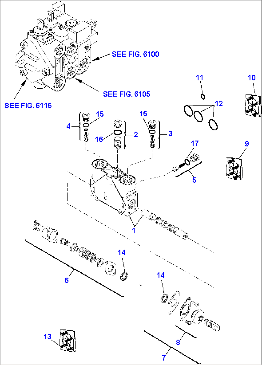 SHOVEL CONTROL VALVE (2-SPOOLS) (3/4)