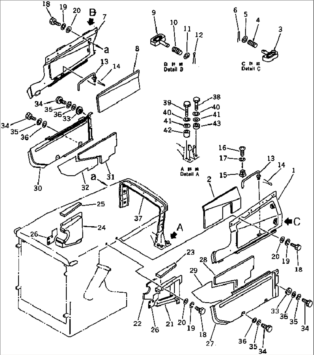 ENGINE SIDE COVER (NOISE SUPPRESSION SPEC. FOR EC) (D60E-8B #45672-) (D65E-8D #46890-)(#45672-)