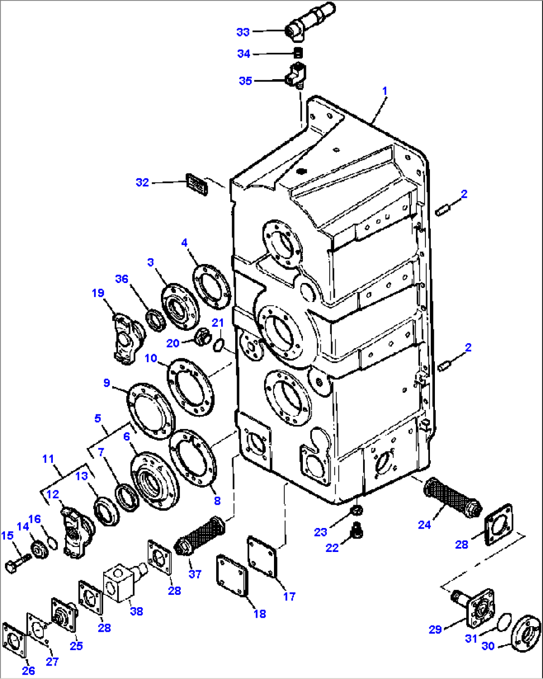 TRANSMISSION HOUSING AND EXTERNAL PARTS