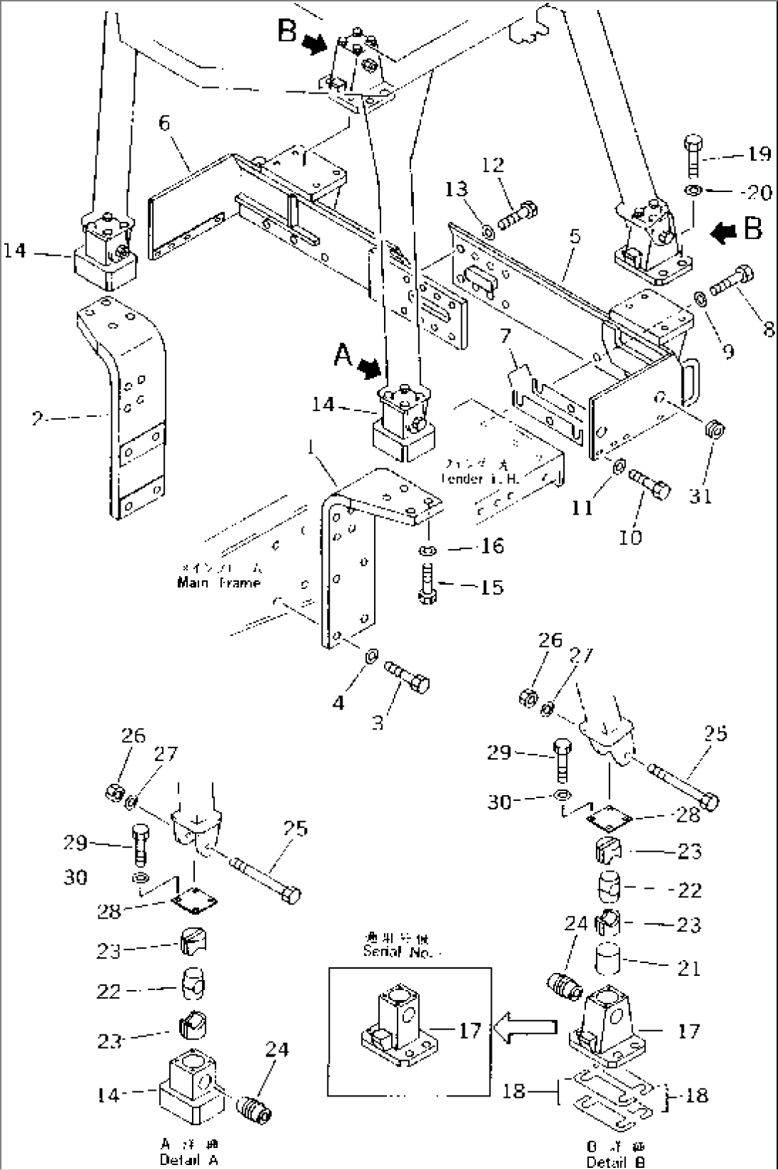 ROLL OVER PROTECTIVE STRUCTURE BRACKET(#3001-)