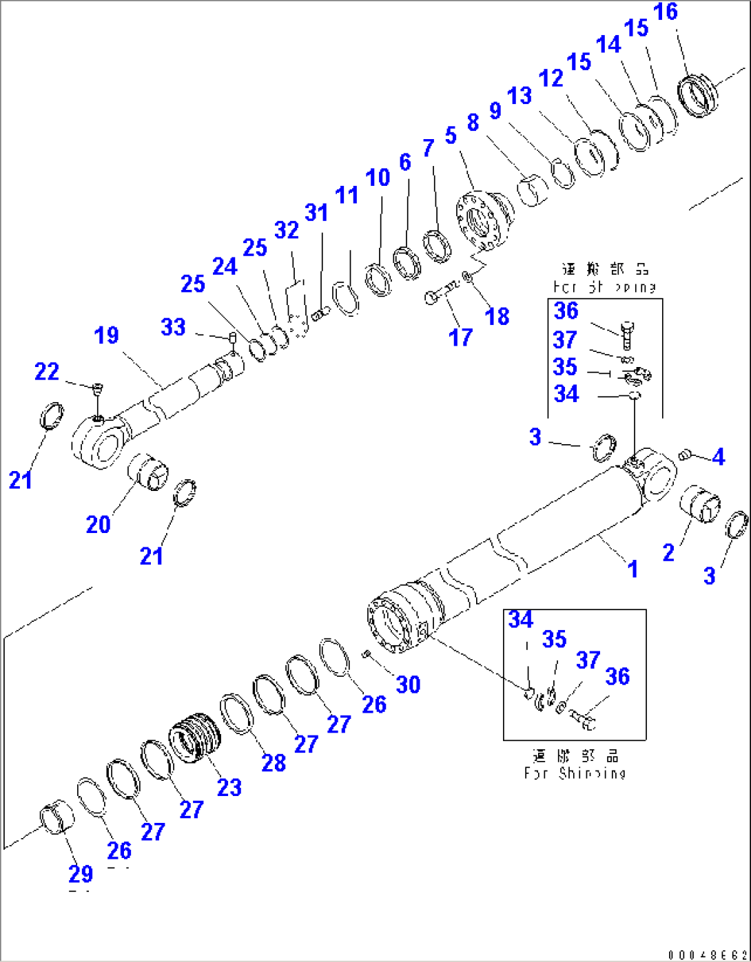 BUCKET CYLINDER (1/2) (FOR BACKHOE) (FOR 3.4M ARM) (SE)(#35001-)