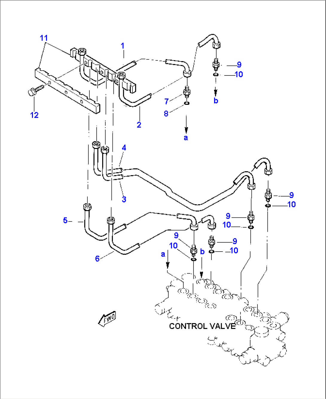 HYDRAULIC PIPING (BOOM AND ARM, BUCKET CYLINDER LINE)