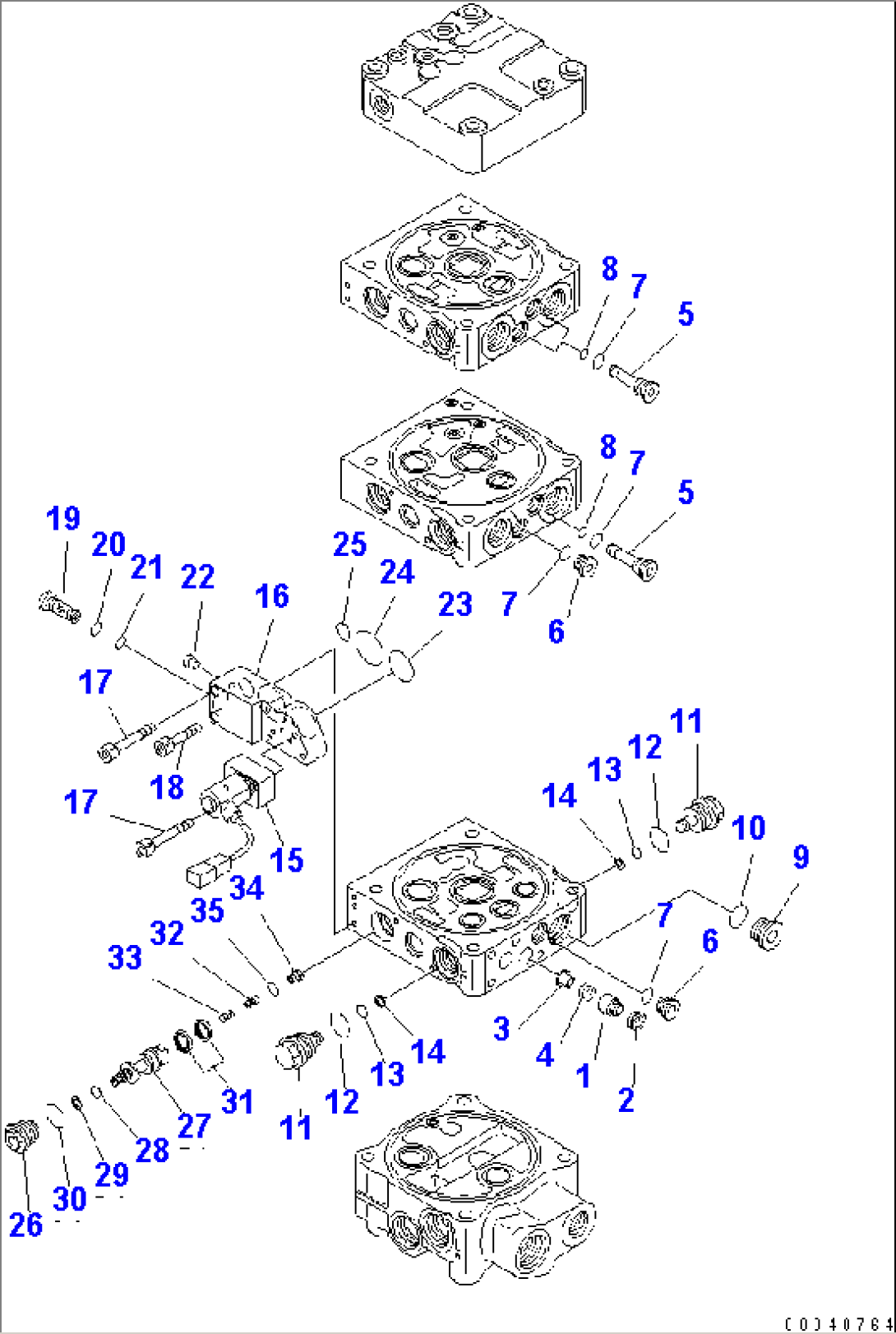CONTROL VALVE (2-SPOOL) (4/8)(#65001-)