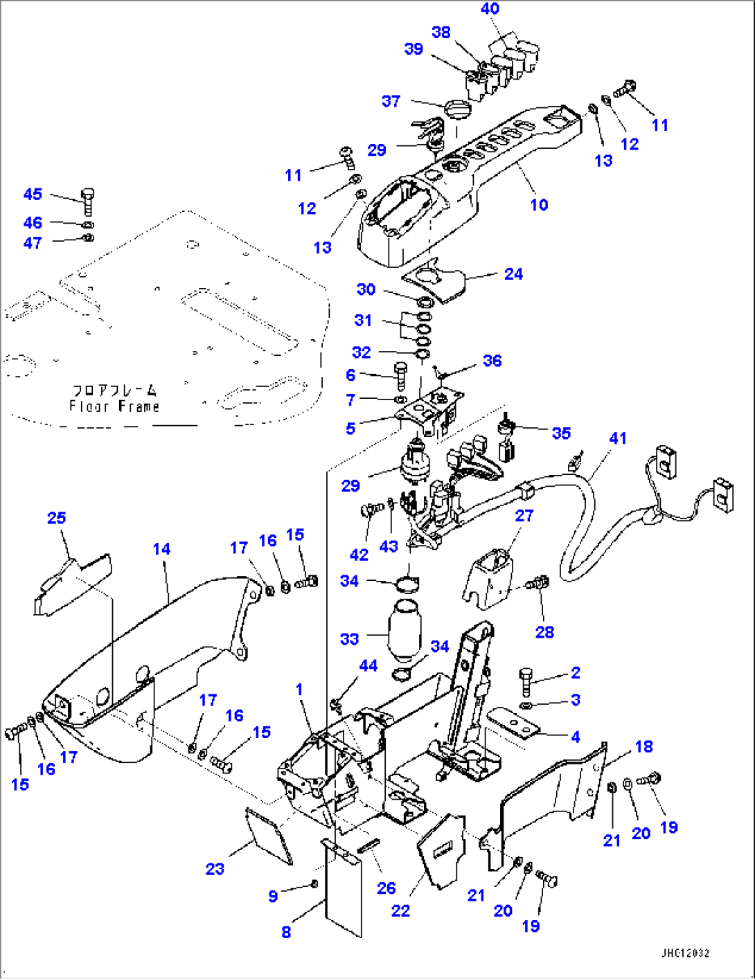 Cab, Floor, Console, R.H. (#35001-)