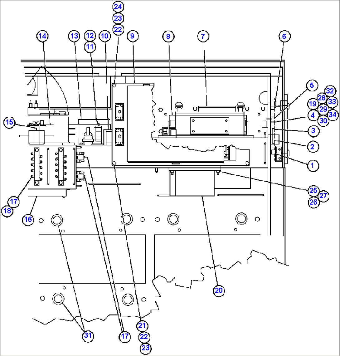 CONTROL CABINET (INSIDE TOP RIGHT FRONT)