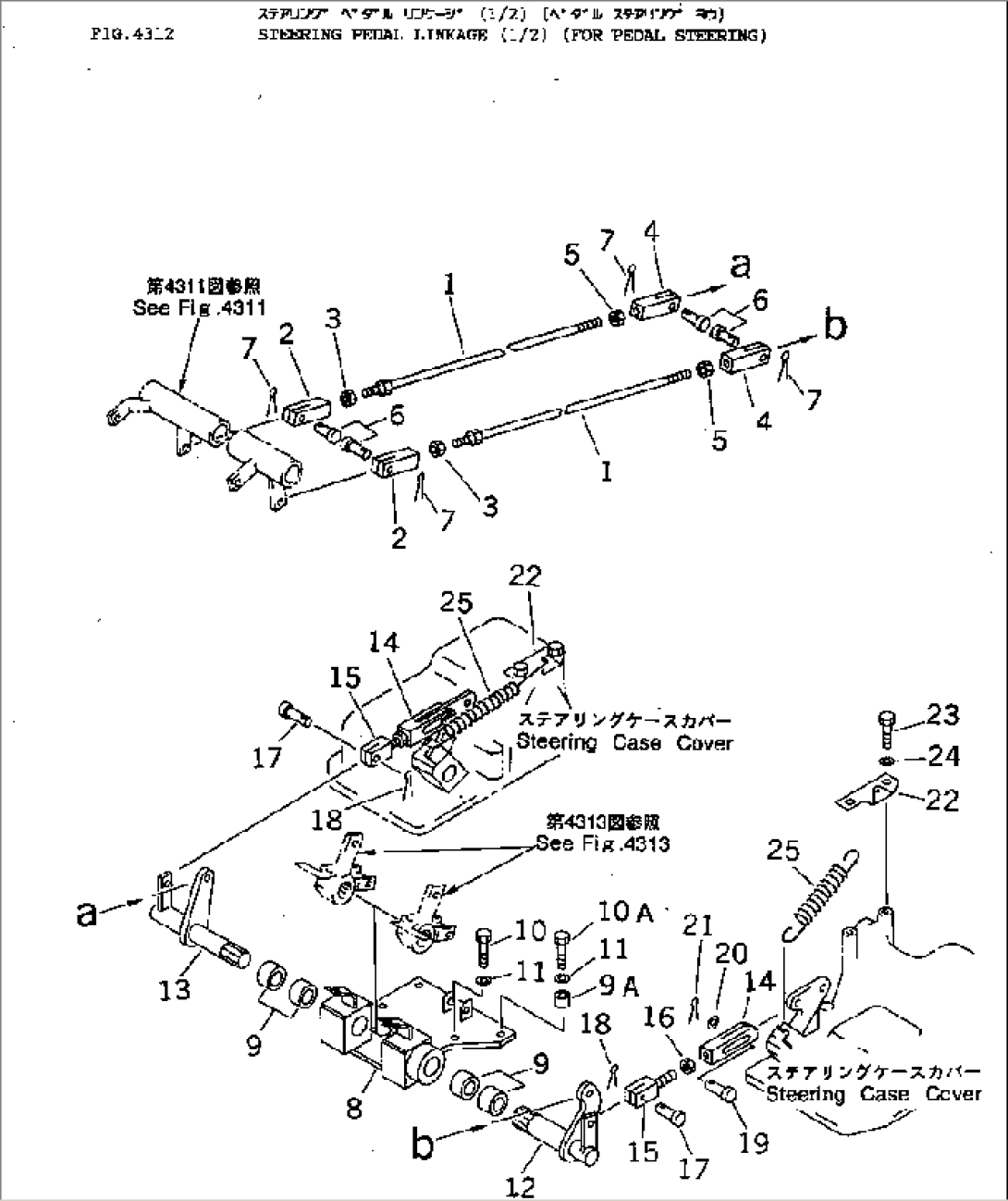 STEERING PEDAL LINKAGE (1/2) (FOR PEDAL STEERING)