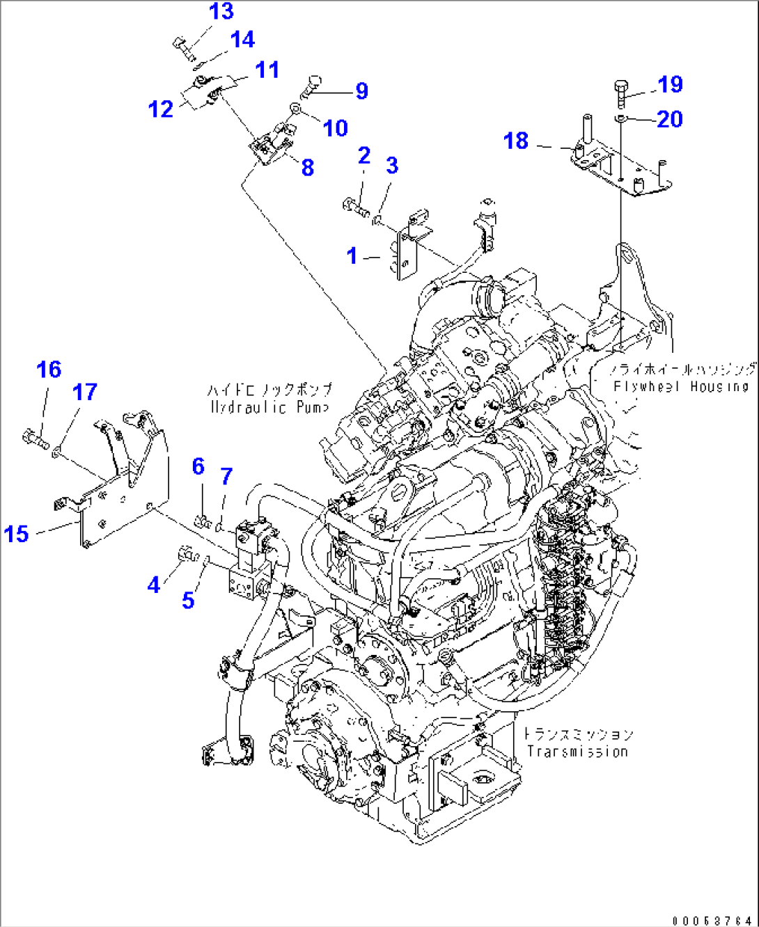 HYDRAULIC PUMP (BRACKET) (FOR EMERGENCY STEERING LESS)(#85001-90000)