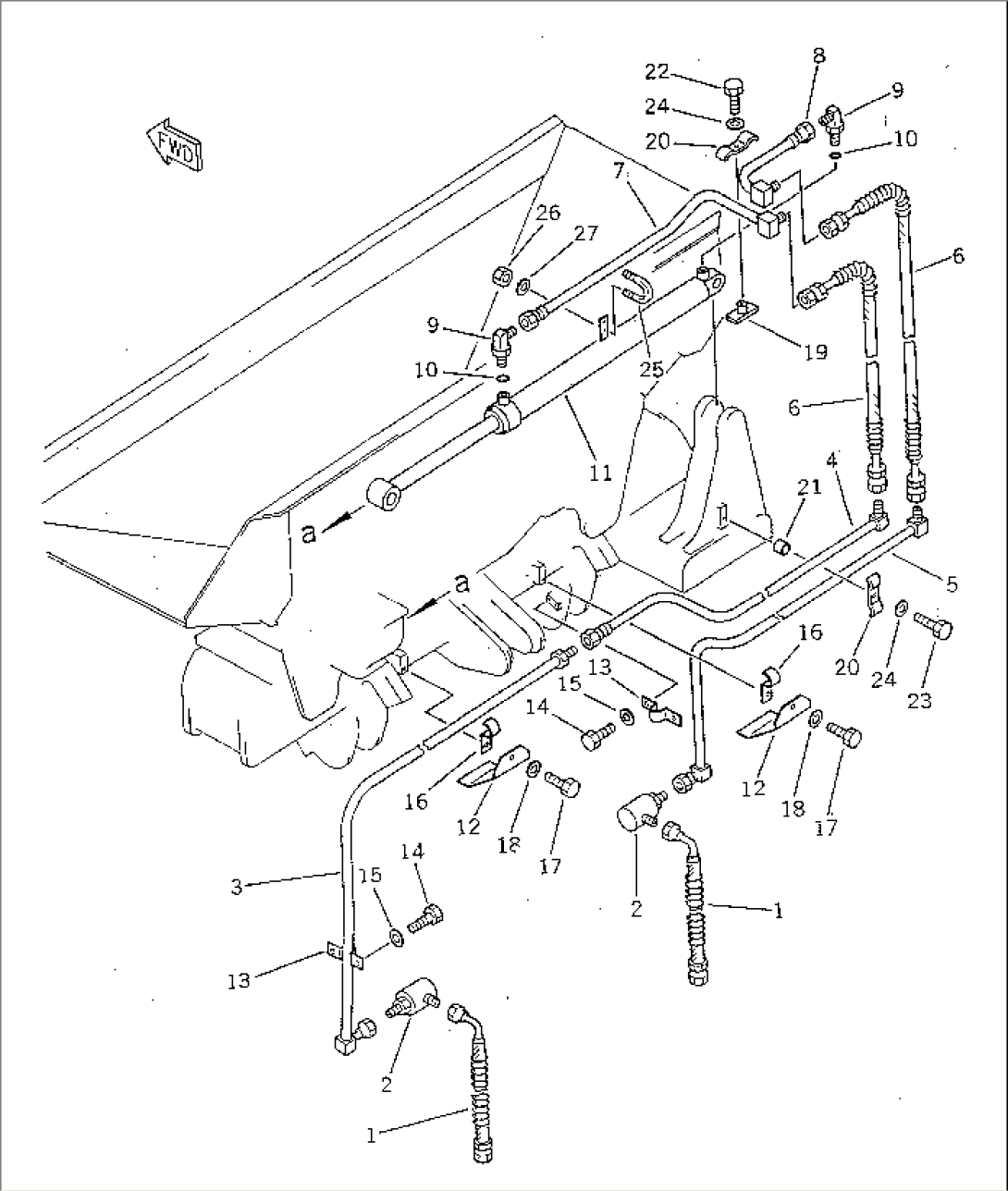 BOTH SIDE DUMP BUCKET CYLINDER LINE(#10001-30219)