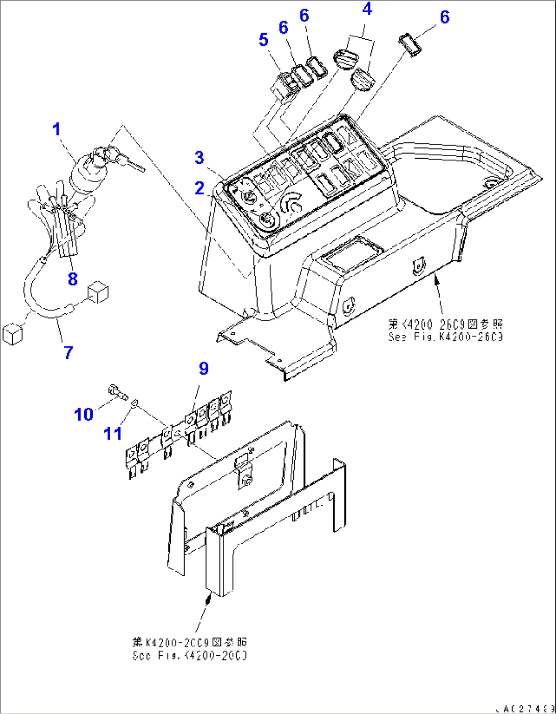 FLOOR FRAME (SWITCH BOX) (EXCEPT JAPAN) (WITHOUT REVERSIBLE FAN)