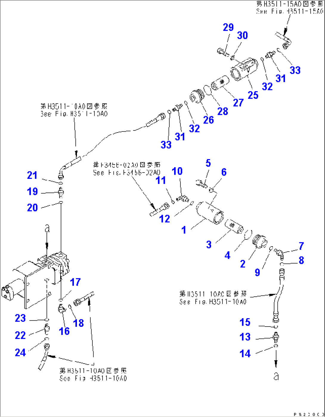 DIFFERENTIAL LOCK PIPING (REAR FRAME LINE¤ 2/2)