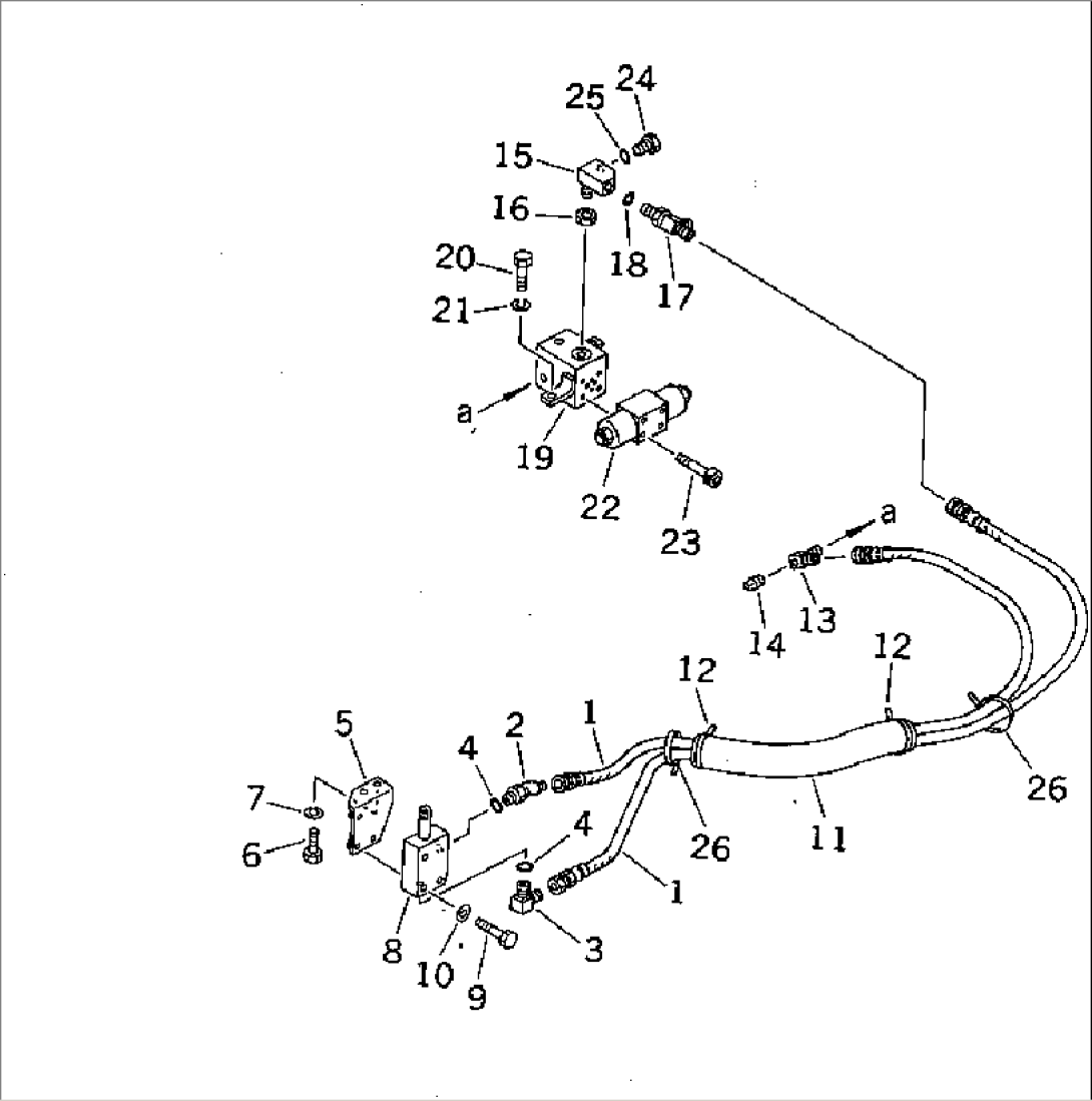 HYDRAULIC PIPING (FOR TRAVEL) (PPC VALVE TO SOLENOID VALVE)