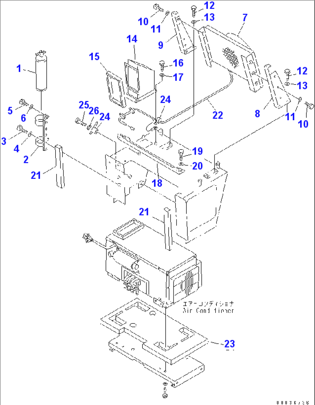 AIR CONDITIONER (CONDENSER AND MOUNTING)(#90001-)