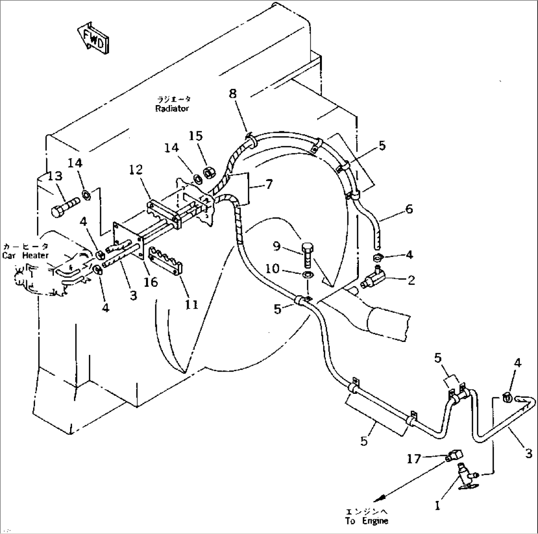 CAR HEATER (1/3) (PIPING)(#5001-5679)