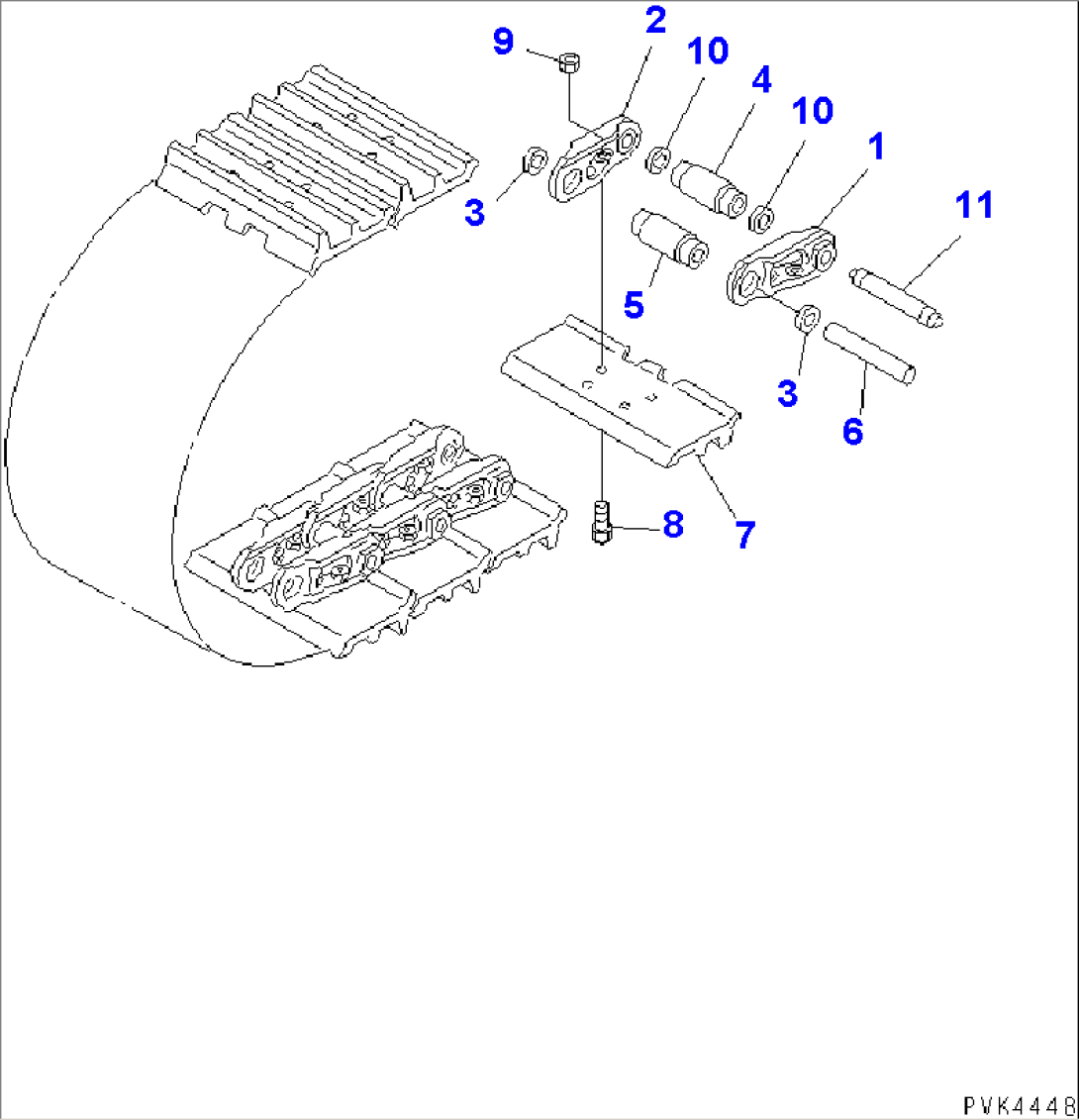 TRACK SHOE (MASTER PIN TYPE) (SEMI-DOUBLE GROUSER) (300MM WIDE)(#61001-61074)