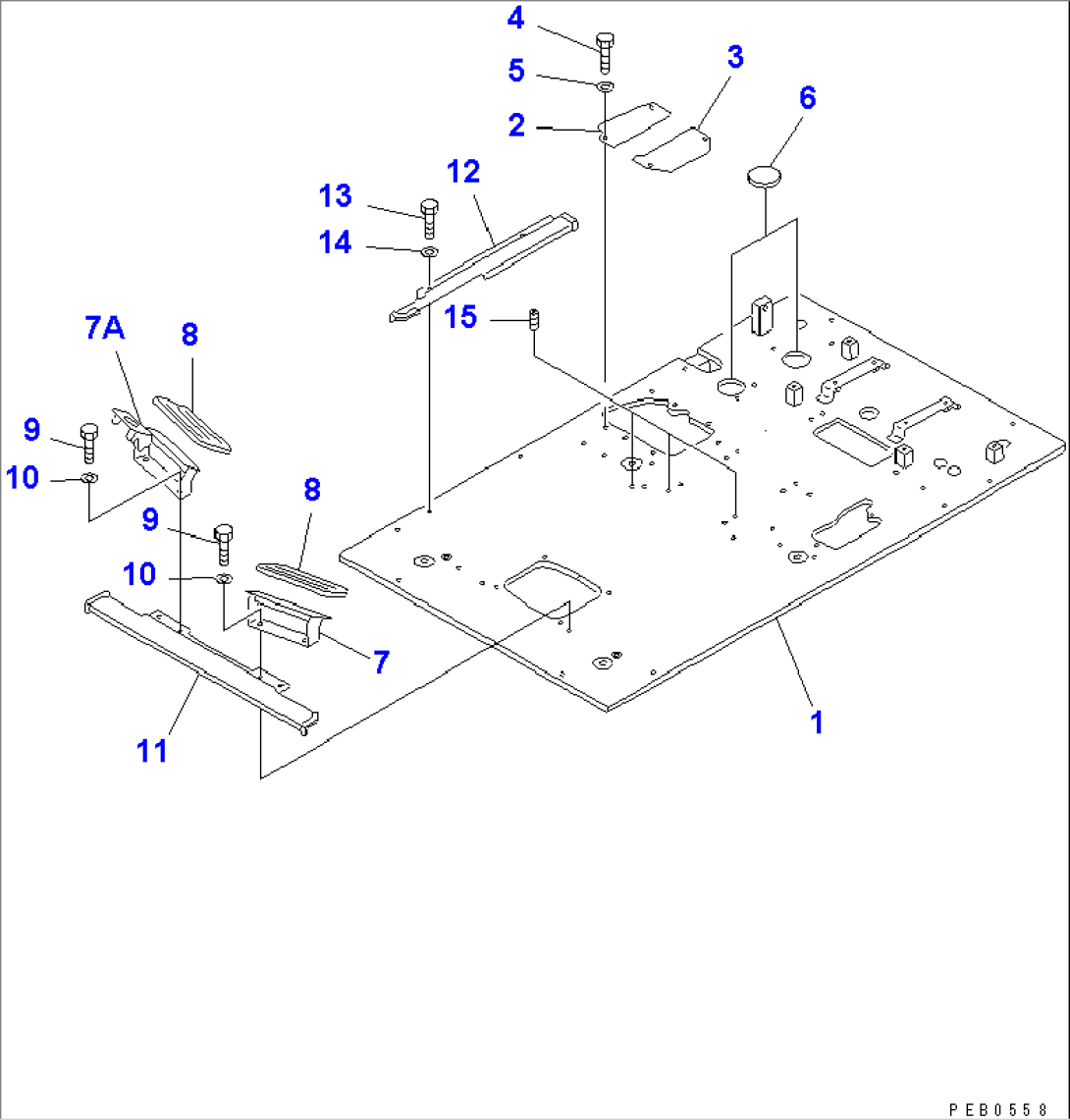 FLOOR FRAME (FOR WRIST CONTROL) (FOR LOADER)(#21251-)