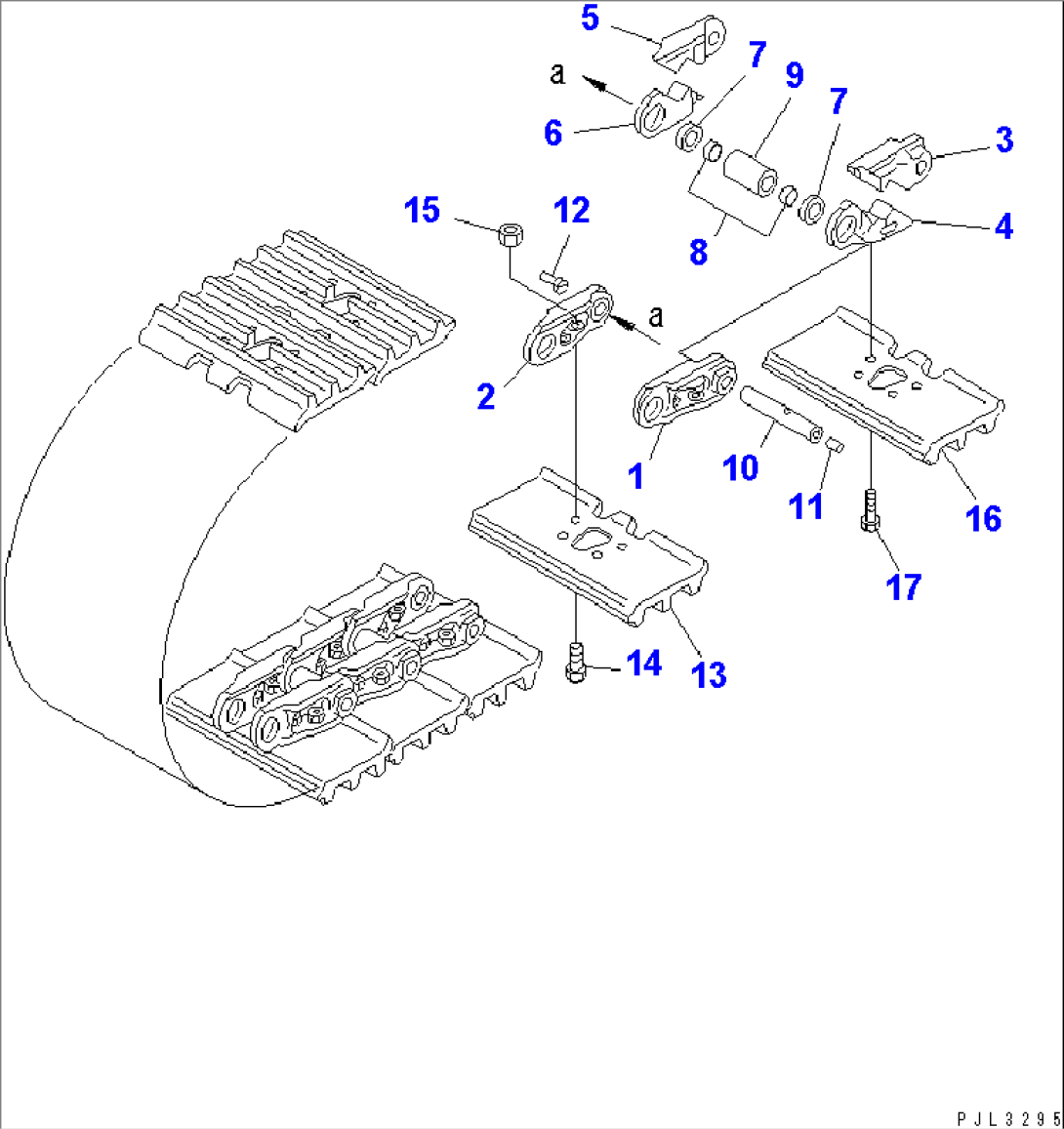 TRACK SHOE (LUBRICATE TYPE) (TRIPLE GROUSER) (TRIMMING) (560MM WIDE) (MASTER LINK 2 PLACE TYPE)(#37361-)