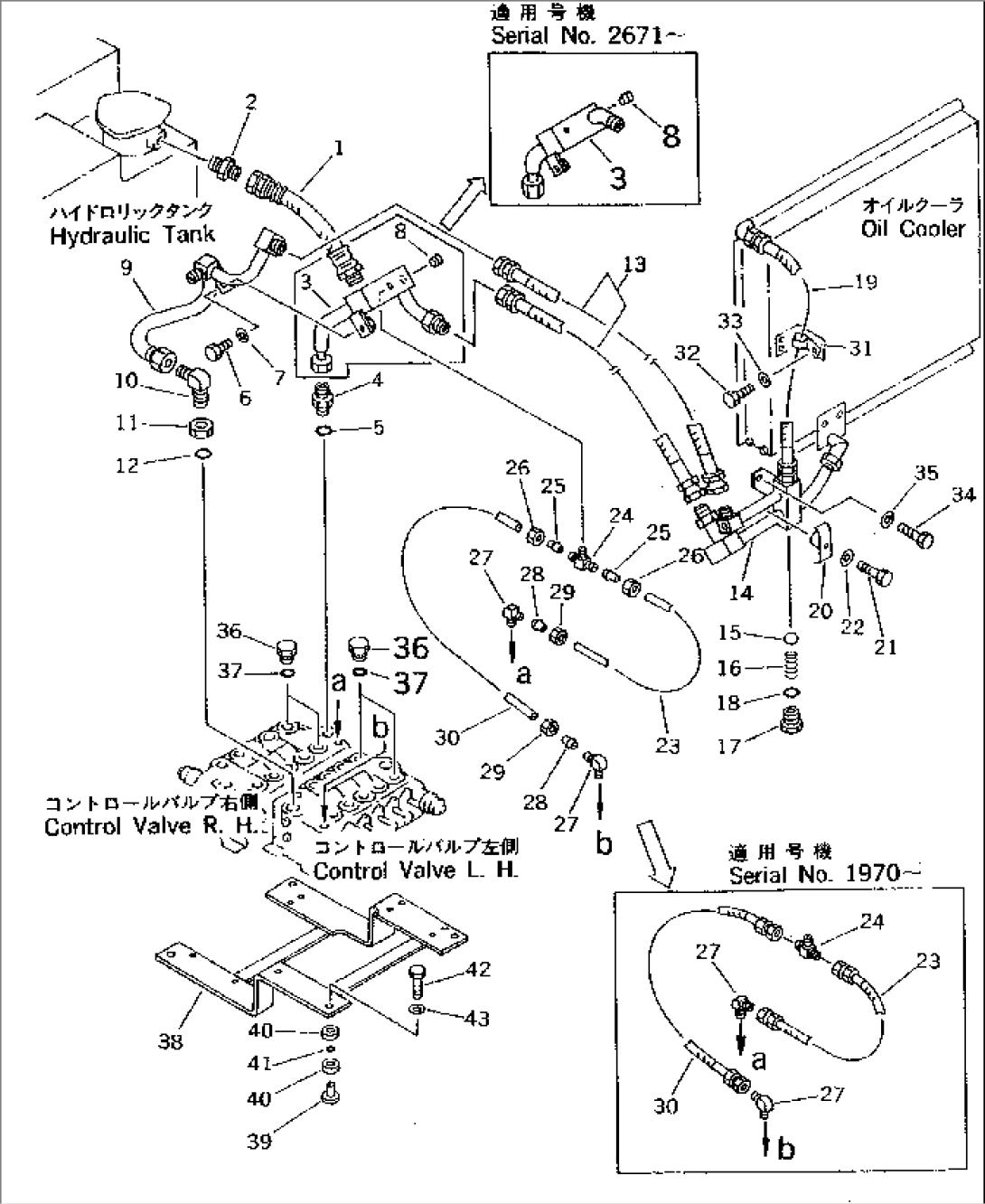 HYDRAULIC PIPING (CONFLUENT ATTACHMENT CIRCUIT)(#1862-)