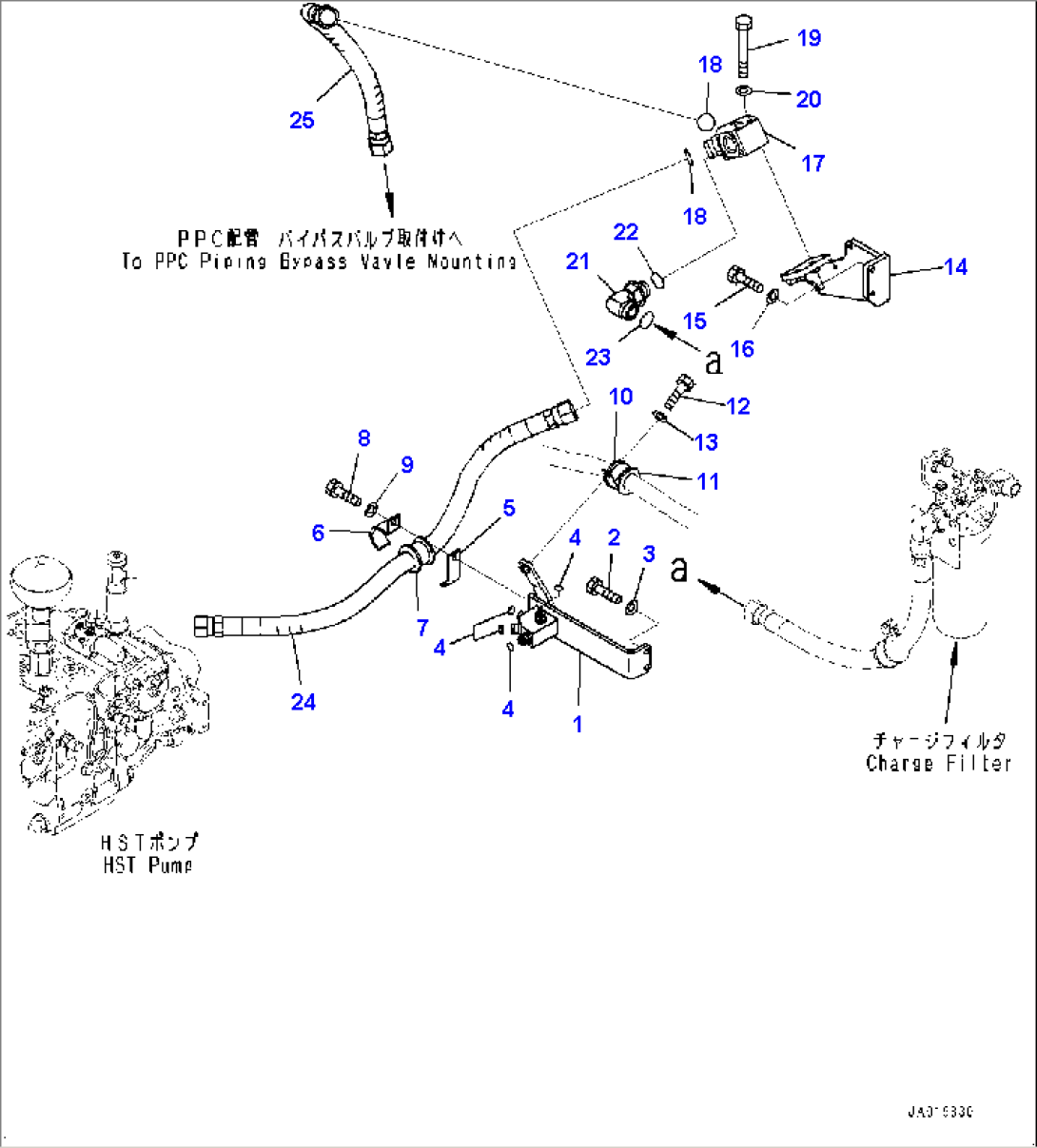 Hydraulic Pump Piping, Charge Piping (#40001-)