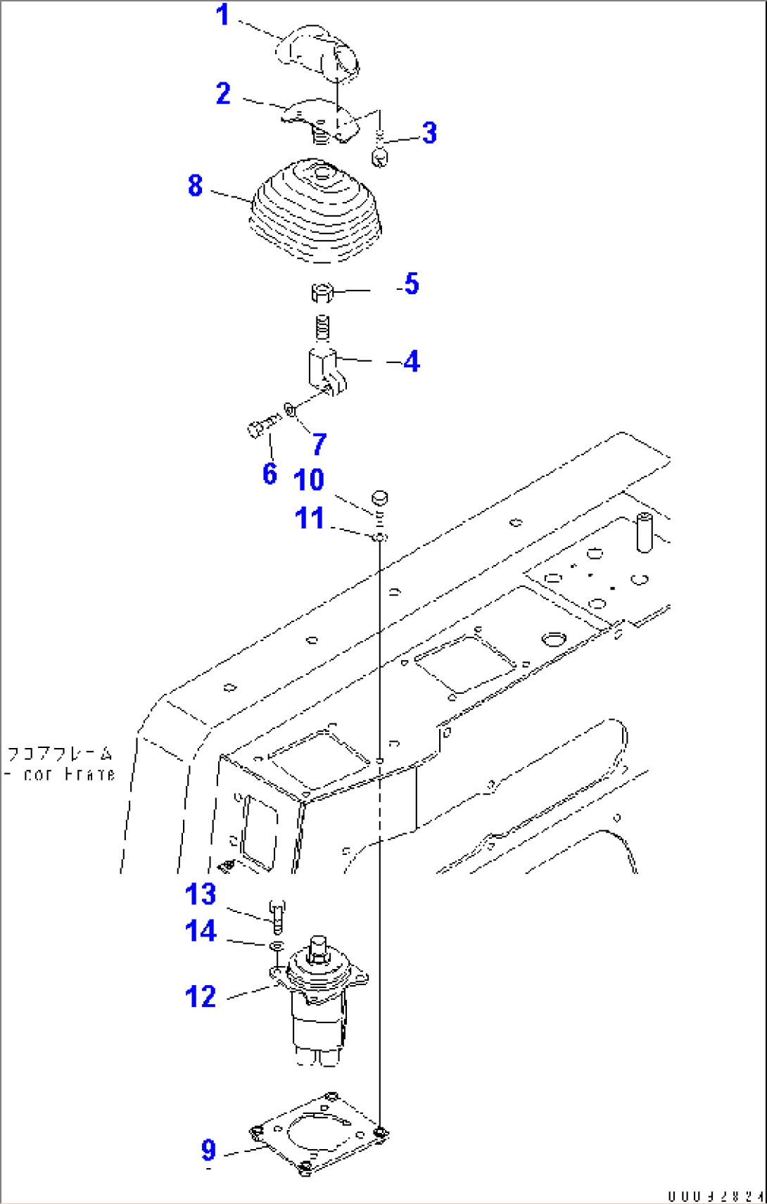 FLOOR FRAME (BLADE CONTROL) (WITHOUT CAB AND TRIMMING DOZER)