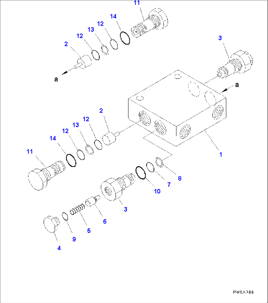 Front Frame Valve, Articulate Check Valve (1/2) (#10001-)