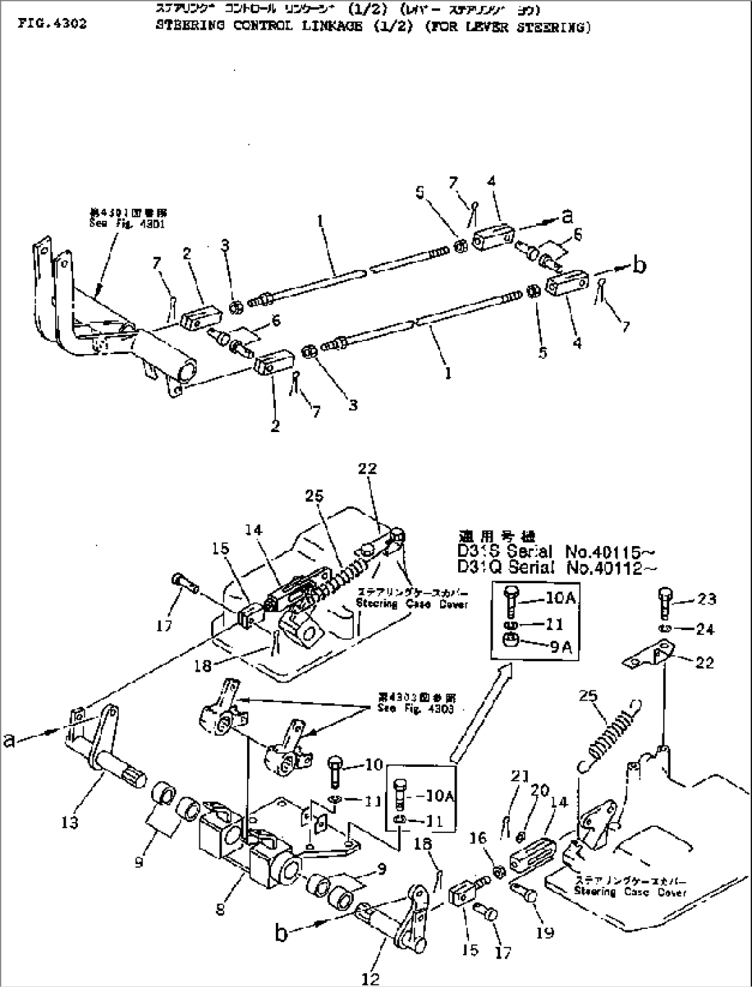 STEERING CONTROL LINKAGE (1/2) (FOR LEVER STEERING)