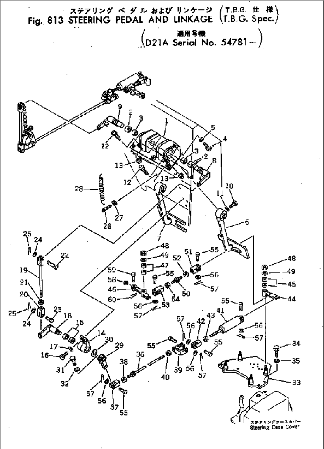 STEERING PEDAL AND LINKAGE (TBG SPEC.)(#54781-)