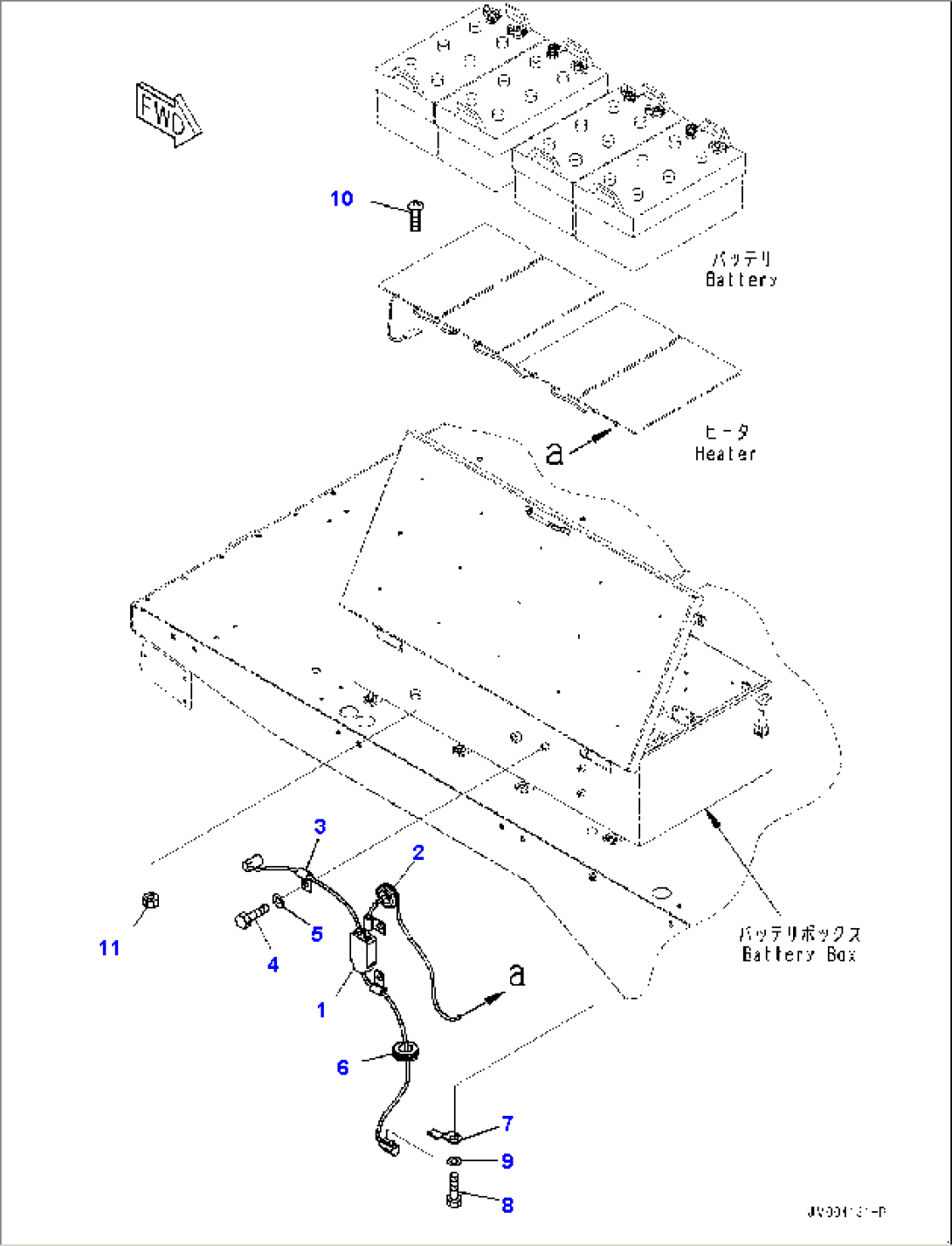 Platform R.H., Battery Heater Wiring Harness (#80229-)