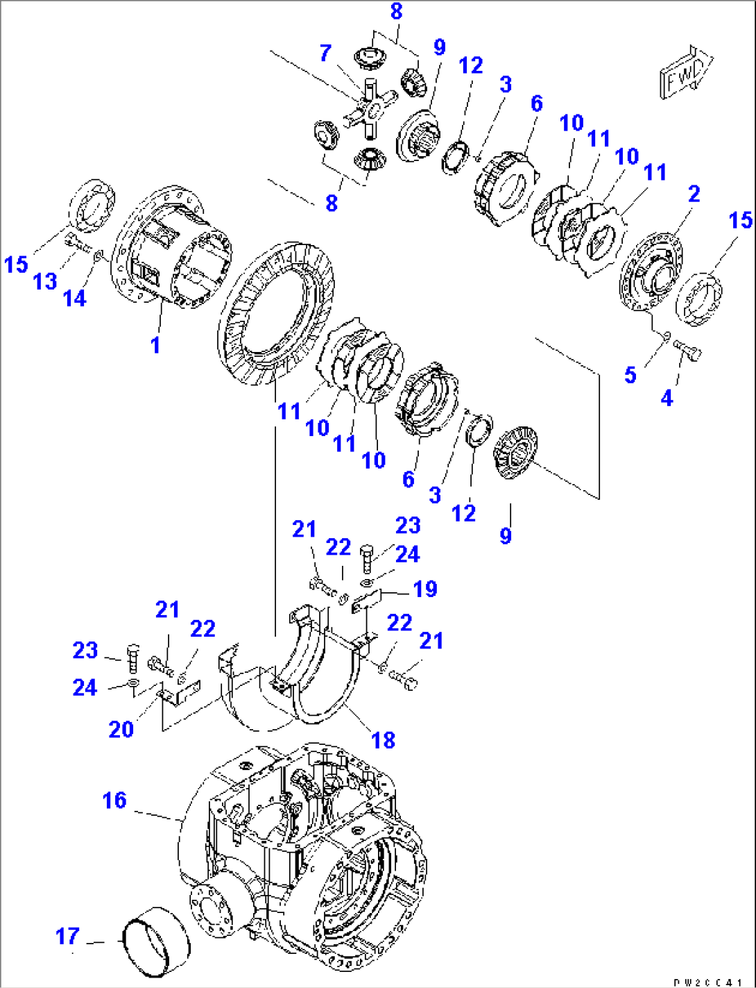 REAR AXLE (DIFFERENTIAL CARRIER) (WITH LIMITED SLIP DIFF.)