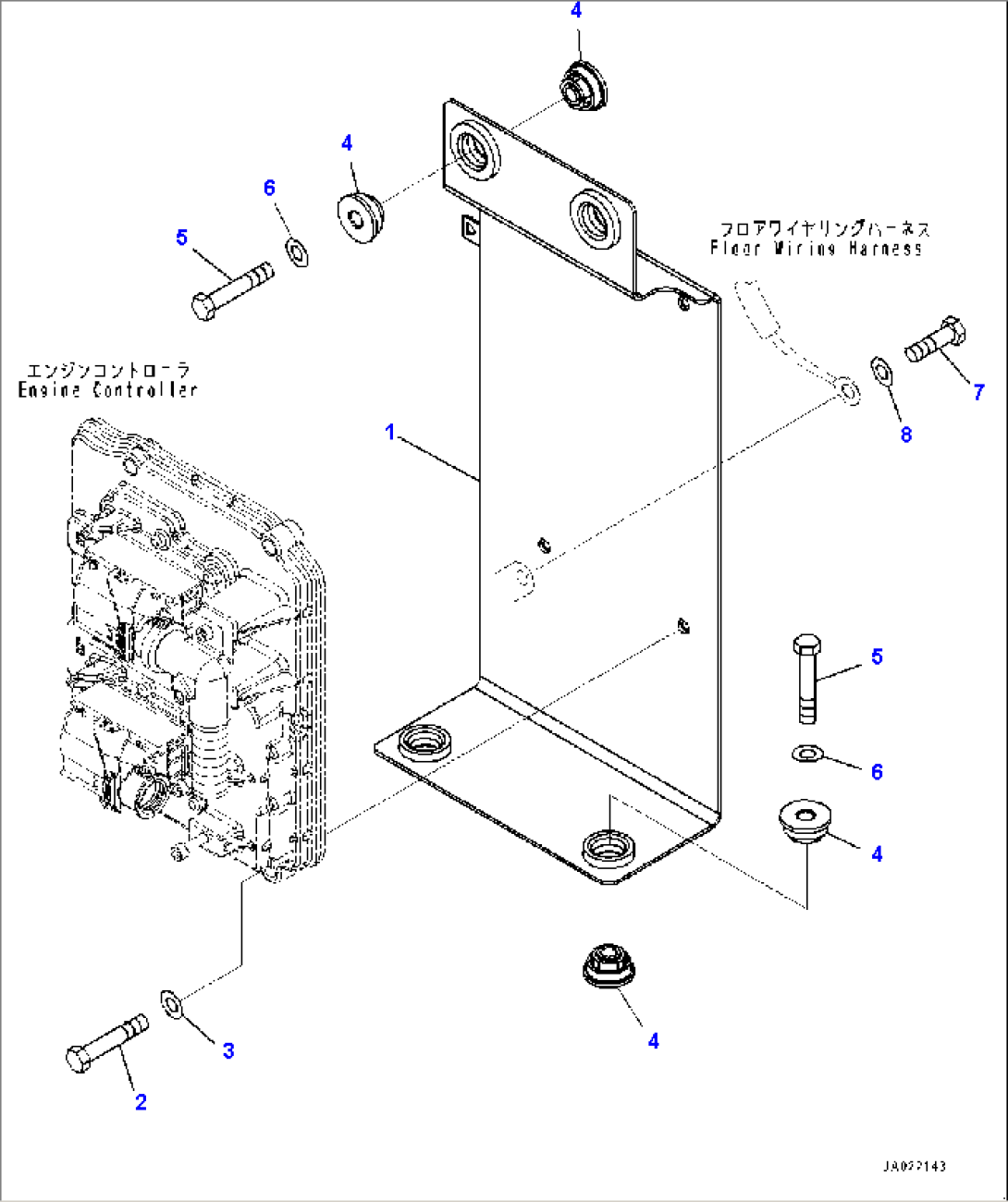 Electric Wiring Harness, Engine Controller Mounting (#50001-)