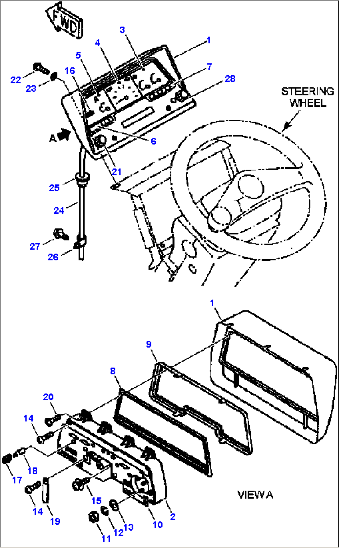 FIG. K4220-01A0 STEERING CONSOLE - GAUGE AND SENSOR - KMPH DISPLAY