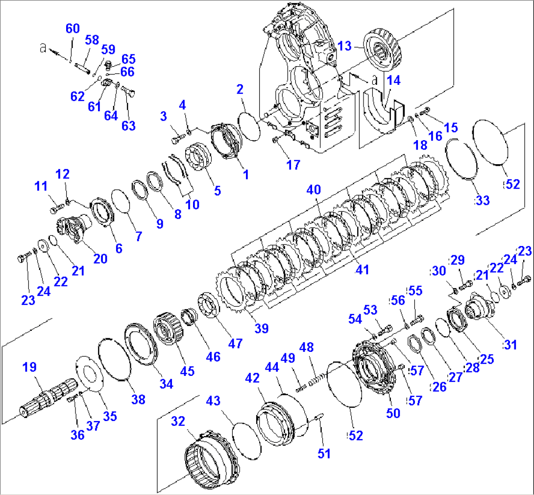 TRANSMISSION (OUTPUT SHAFT AND P/B)(#55001-)