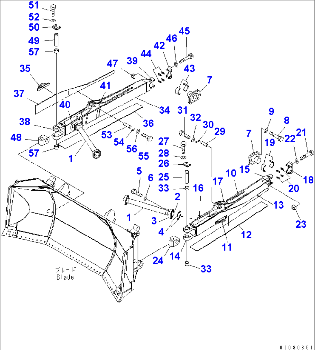 DOZER FRAME (ARM AND FRAME) (HEAVY DUTY TYPE) (REMOTE GREASING FOR DOZER)(#30001-)