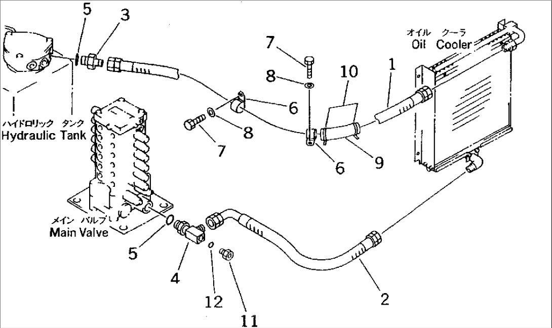 OIL COOLER LINE (1-ACTUATER ATTACHMENT AND PLUG)(#45001-52373)