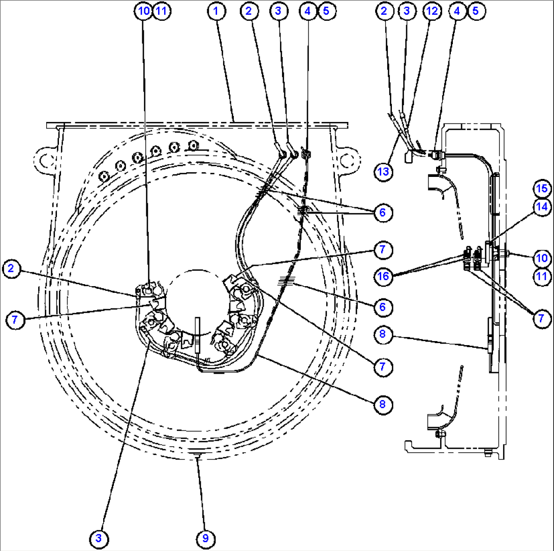 ALT. - BRUSH HOLDER/SPEED SENSOR WIRING (PC0757)